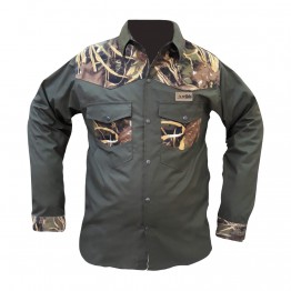 HUNTING SHIRT WITH REED ON DARKGREEN (00008549)